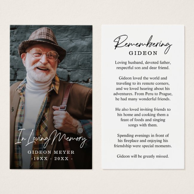 Photo Sympathy Funeral Memorial Prayer Invitations