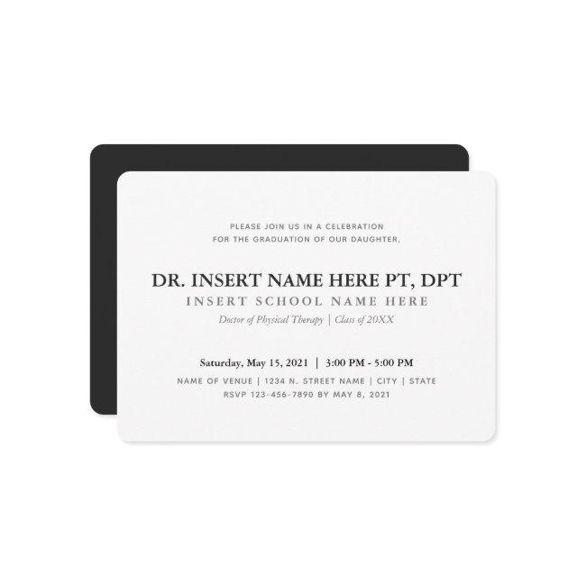 Physical Therapy Dpt Graduation Party Invitation