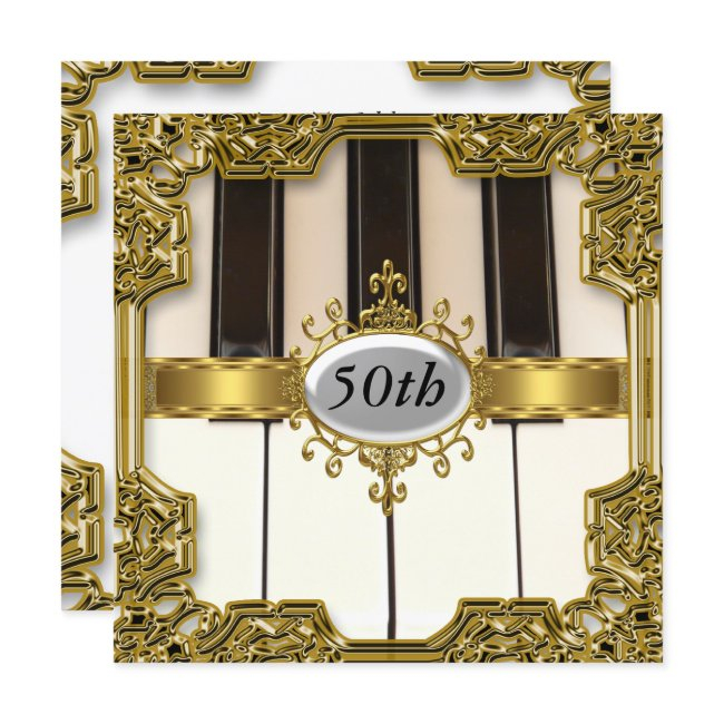 Piano Keys Birthday Party Glamour Hot Invitation