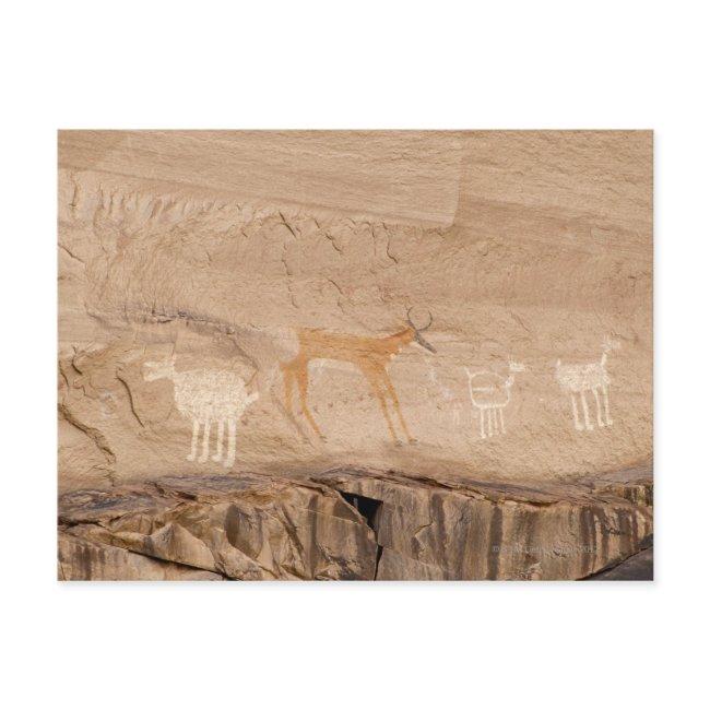 Pictographs Of Antelope, Sheep And Goats On Postinvitations