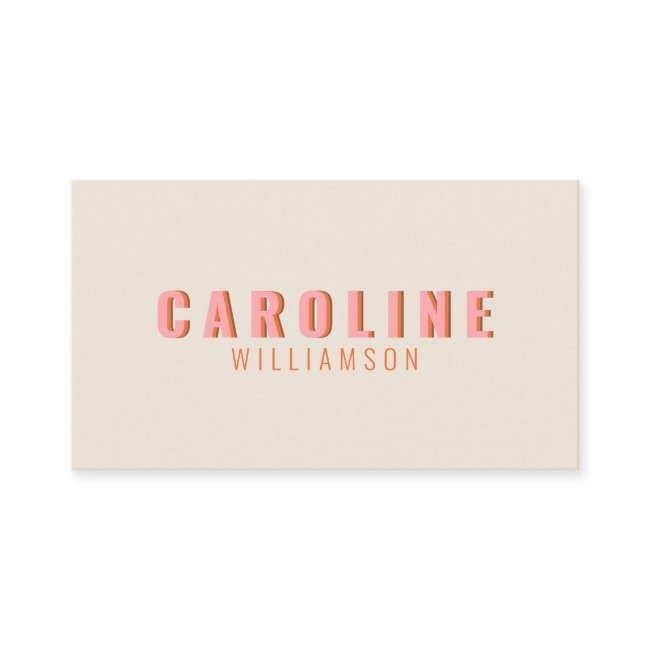 Pink And Orange Retro Typography Creative Modern Business Invitations