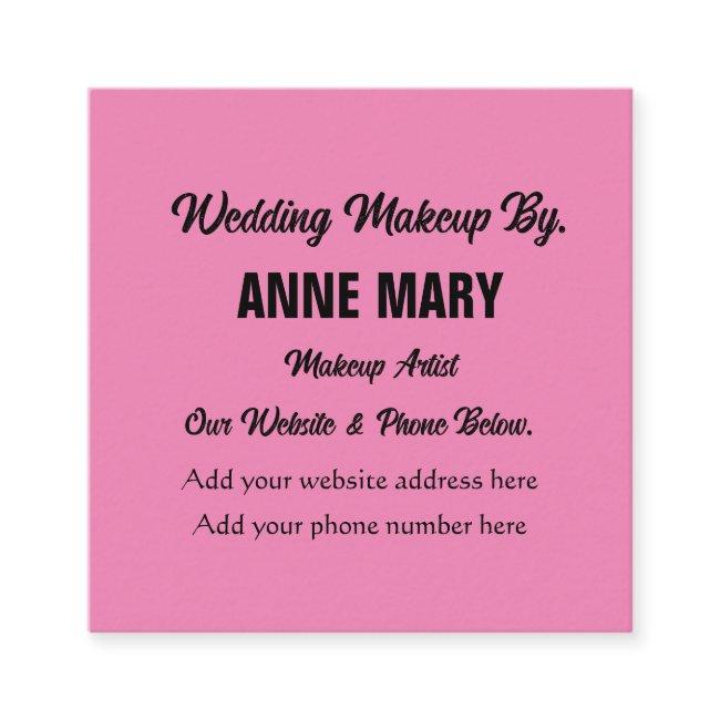 Pink Black Wedding Makeup Artist Name Classy Enclosure Invitations