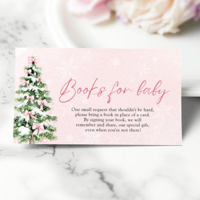 Pink Bow Christmas Tree Books For Baby Baby Shower Enclosure Invitations