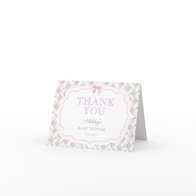 Pink Bow Love Shack Cute Baby Shower Thank You