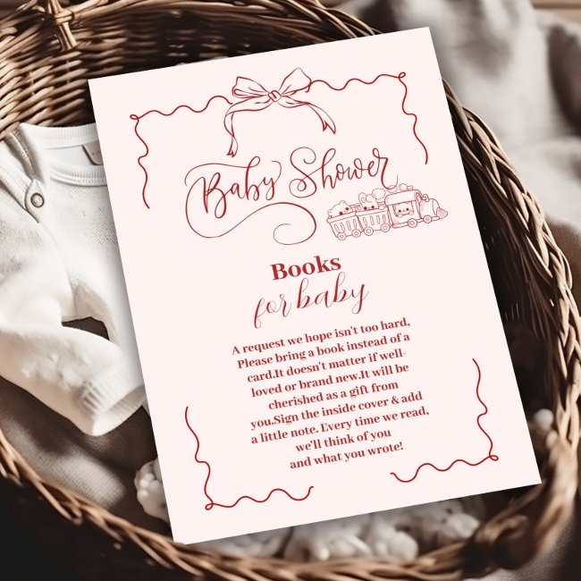 Pink Doodle Toys Bow Baby Shower Books For Baby Enclosure Invitations