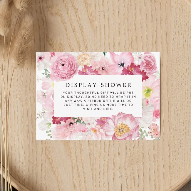 Pink Floral Bridal Shower Display Shower Enclosure Invitations