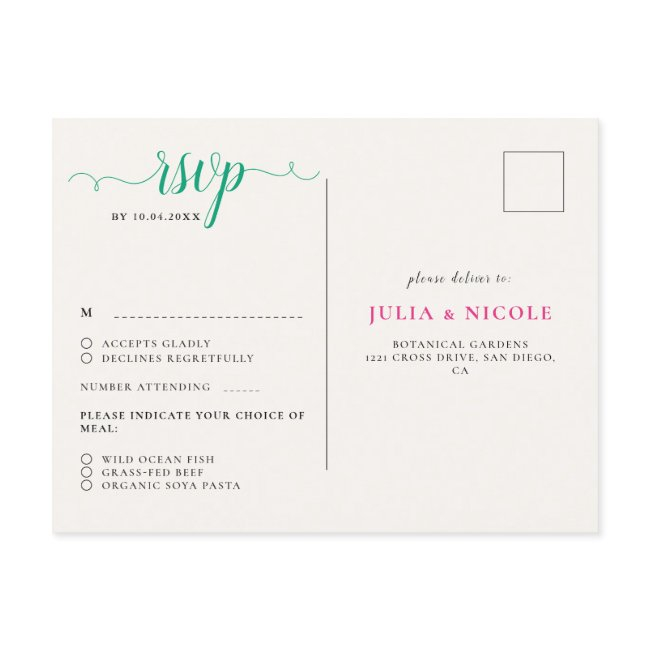 Pink Green Rose Petals Flowers Garden Wedding Postinvitations