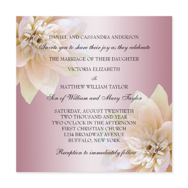 Pink Lotus Flower Wedding Invitation