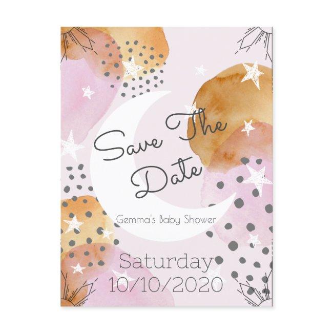 Pink Moon Save The Date Announcement Postinvitations