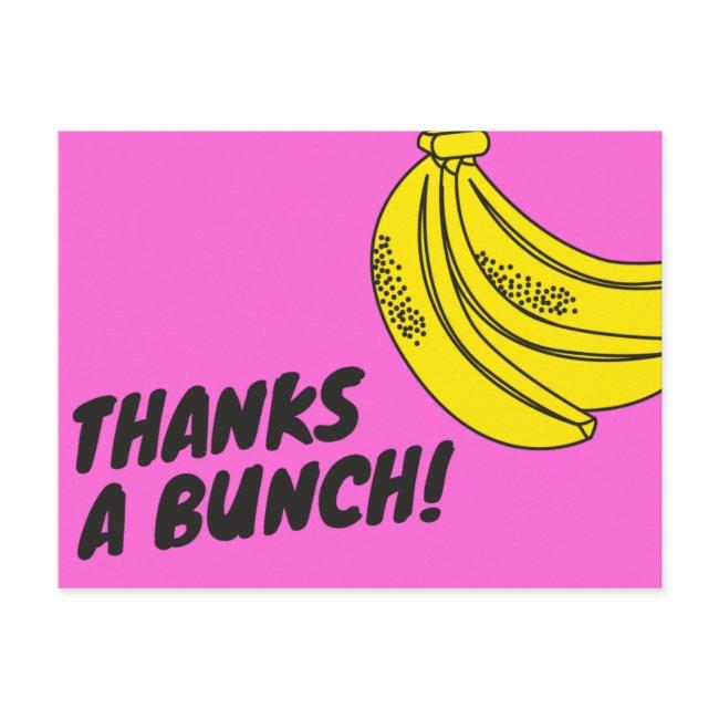 Pink Yellow Banana Bunch Thank You Postinvitations