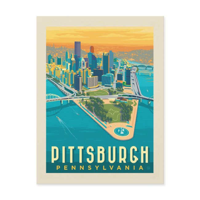 Pittsburgh, Pa | Bird's Eye View Postinvitations