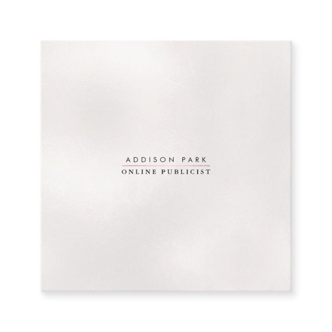 Pixdezines Simple Elegant, Pearly White Square Business Invitations