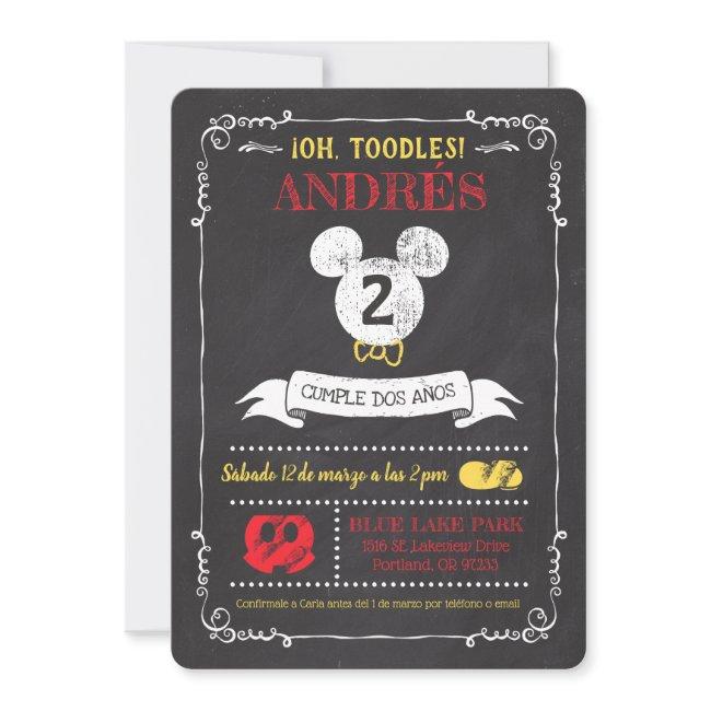 Pizarra De Icono De Mickey Mouse Invitation