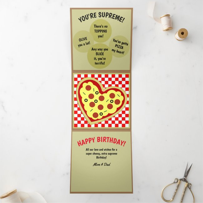 Pizza Box Pizza Puns Birthday Tri-fold Invitations