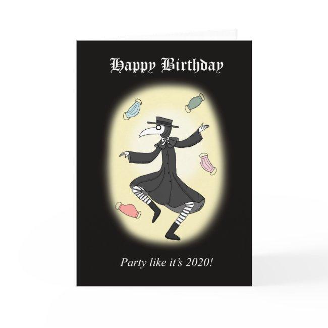 Plague Doctor Dancing Funny Pandemic Birthday Invitations