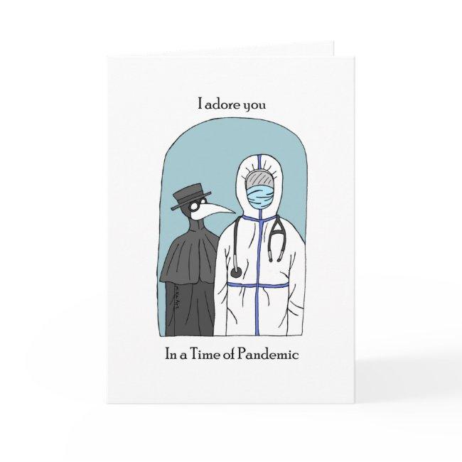 Plague Doctor With Covid Doctor Funny I Love You Invitations