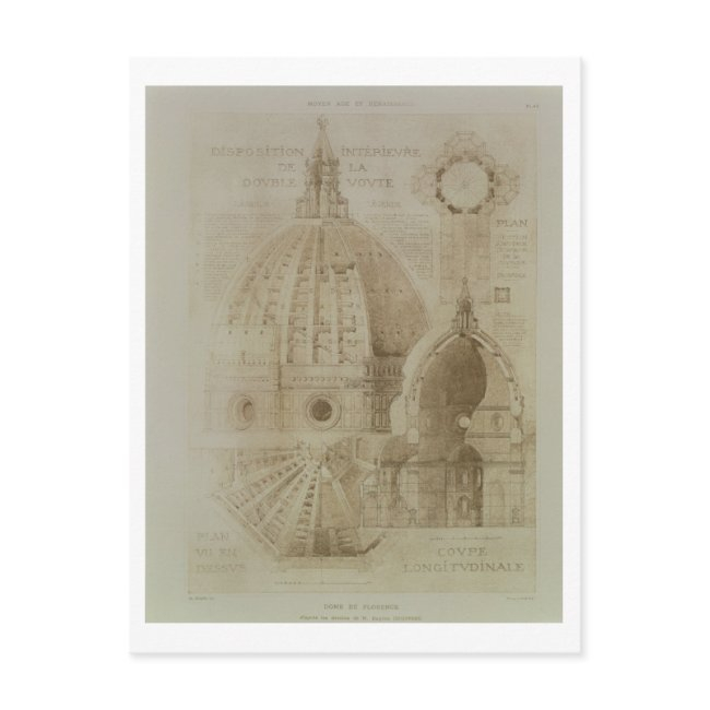 Plan, Section And Elevation Of Florence Cathedral, Postinvitations