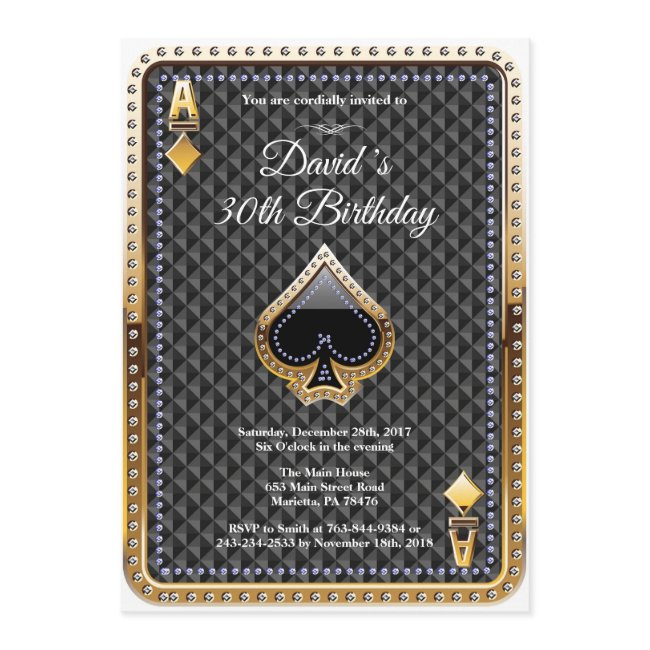 Poker Playing Invitations Casino Birthday Invitation