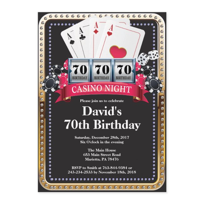 Poker Playing Invitations Casino Birthday Invitation