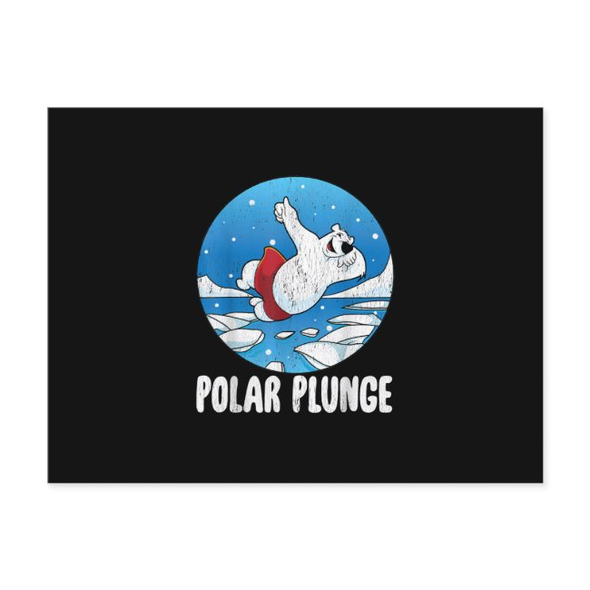 Polar Plunge Ice Jump Polar Bear Winter Swim Announcement Postinvitations