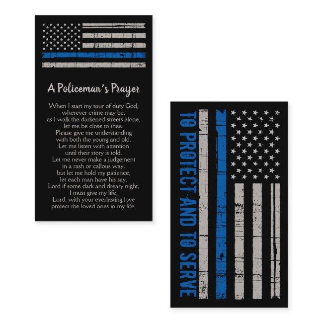 Policeman's Prayer Thin Blue Line Police Officer Business Invitations