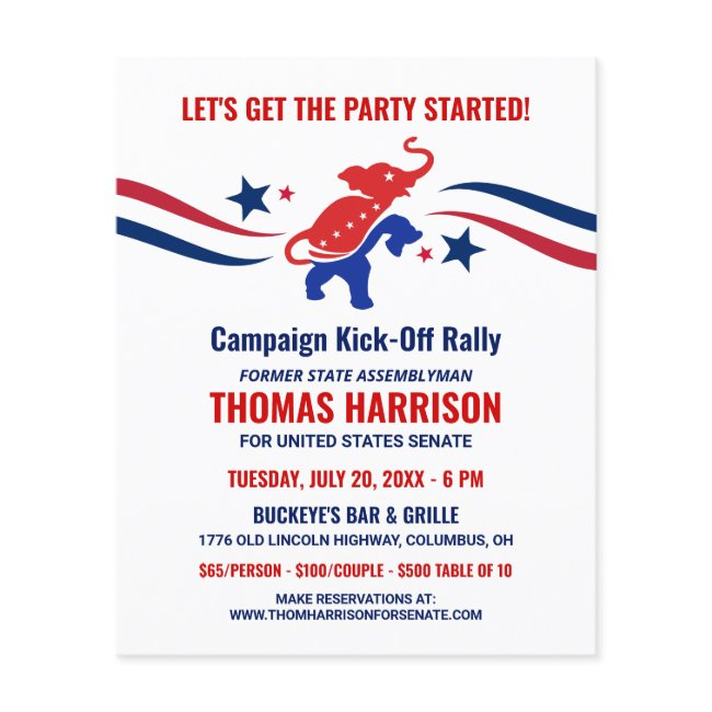 Political Fundraising Campaign Kickoff Gop