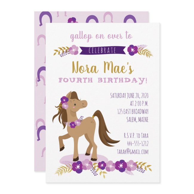 Pony Party Girl Invitation