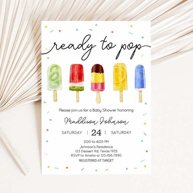 Popsicle Baby Shower Invitation