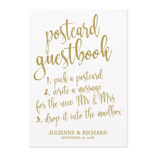 Postinvitations Guest Book Gold Glitter Affordable Sign