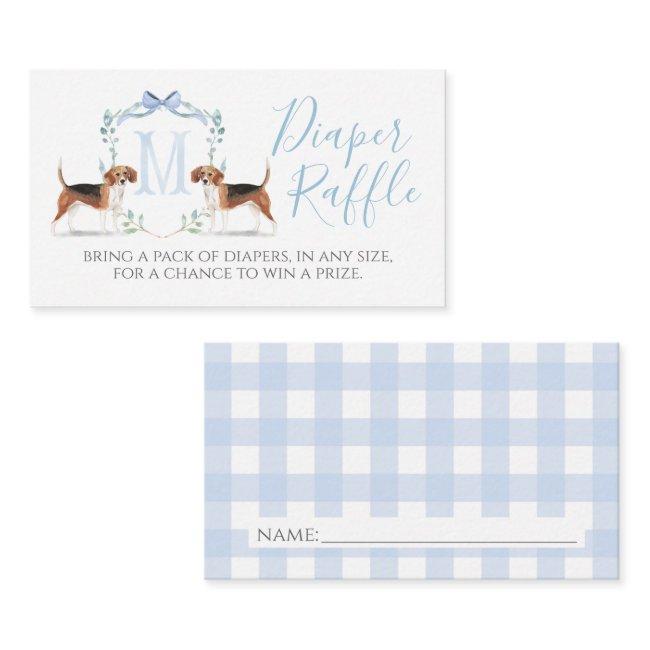 Preppy Southern Blue Boy Beagle Diaper Raffle Invitations