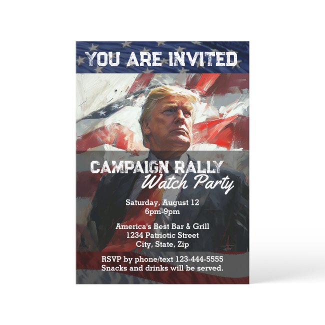 President Donald Trump Campaign Watch Party Custom Invitation