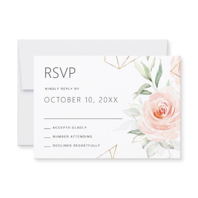 Pretty Pink Shades Of Blush Geometric Wedding Rsvp Invitations