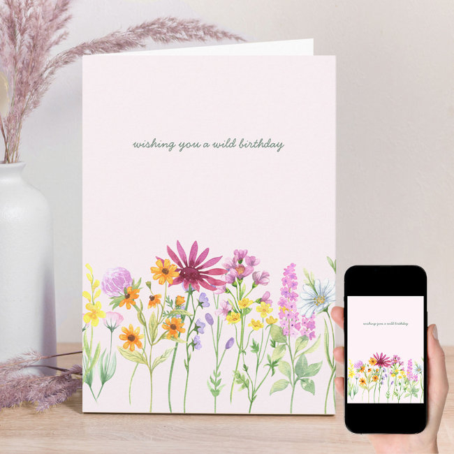 Pretty Wildflower Wild Birthday Invitations