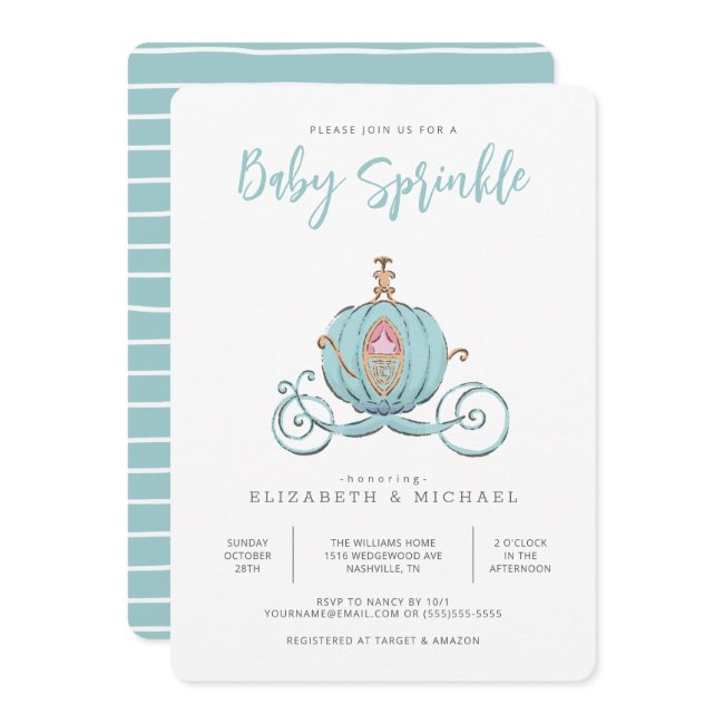 Princess Cinderella Carriage | Girl Baby Sprinkle Invitation