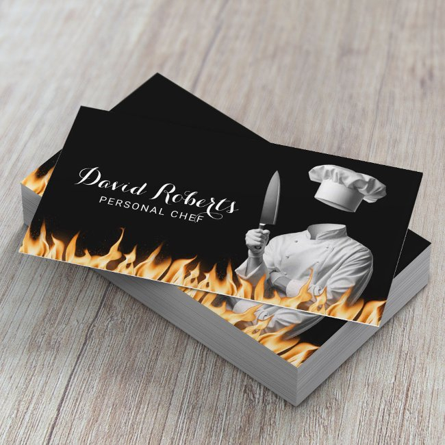 Professional Chef Restaurant Cook Catering Black Business Invitations