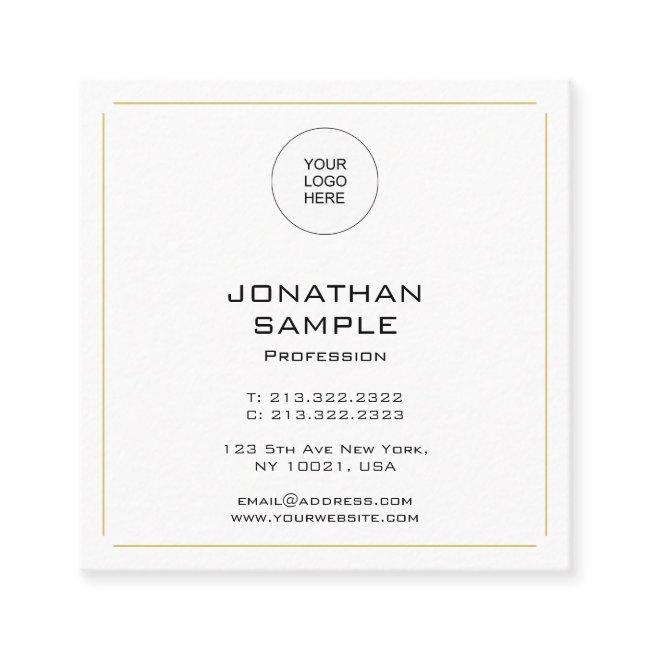 Professional Elegant Simple Gold Template Modern Square Business Invitations