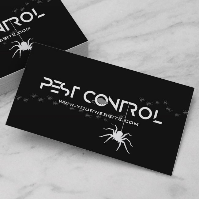 Professional Exterminator Pest Control Black White Business Invitations