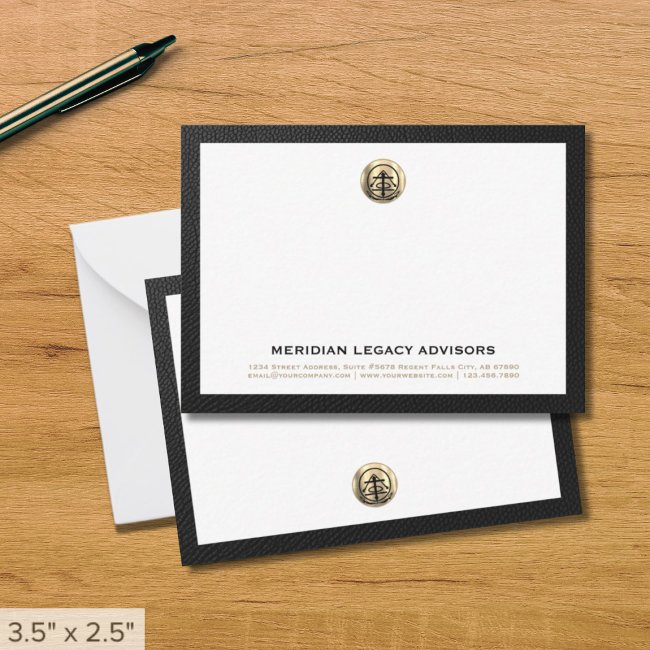 Professional Gold Seal Logo Business Note Invitations
