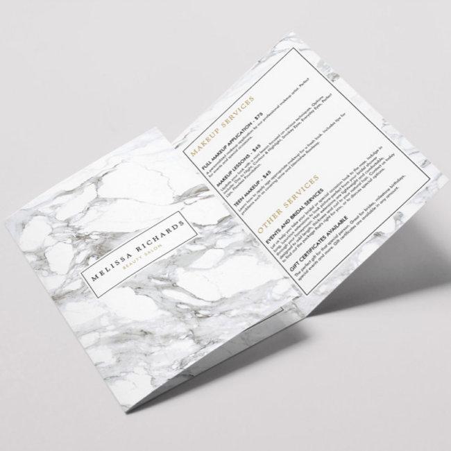 Professional Luxe Minimalist White Marble Brochure