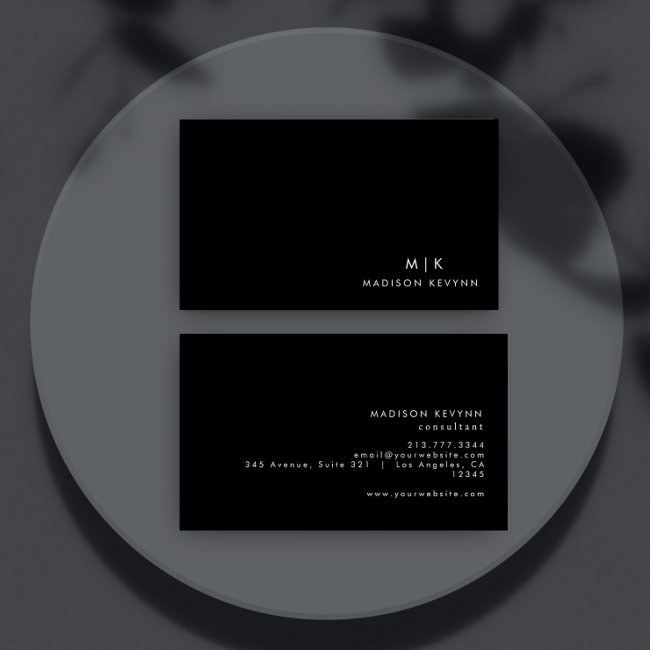 Professional Modern Simple Black Minimalist Business Invitations