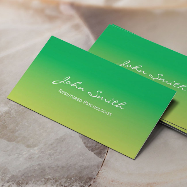 Psychologist Elegant Green Shades Healing Spa Business Invitations