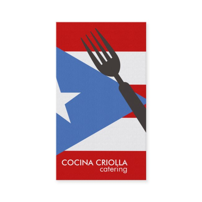 Puerto Rican Flag Restaurant Or Catering Business Invitations
