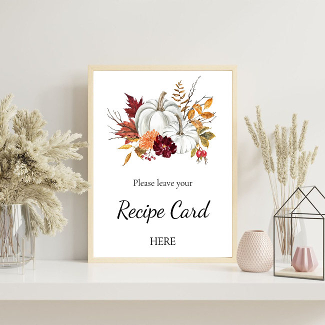 Pumpkin Bridal Shower Recipe Request Poster
