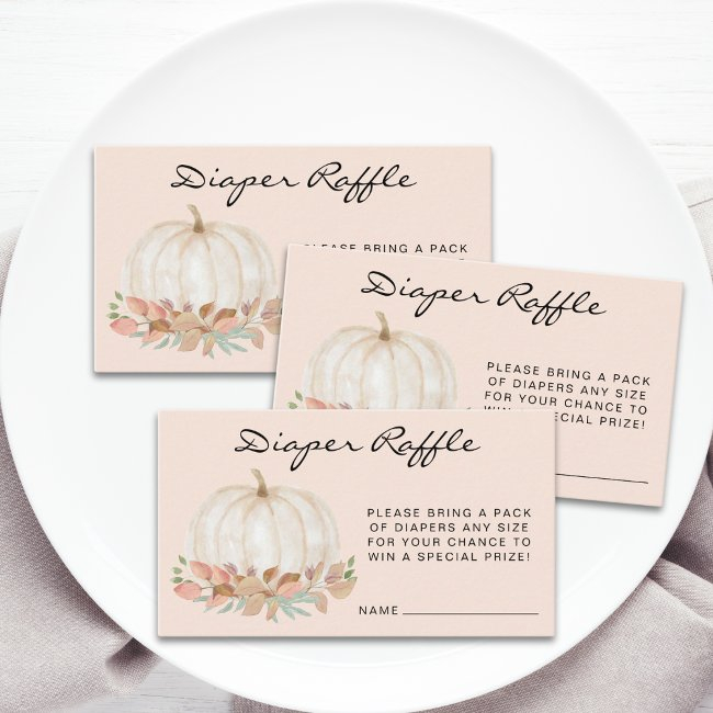 Pumpkin Diaper Raffle Baby Shower Enclosure Invitations