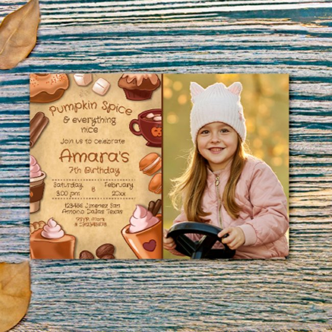 Pumpkin Spice And Everything Nice With Photo Invitation