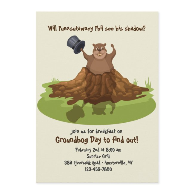 Punxsutawney Phil Groundhog Day Invitation