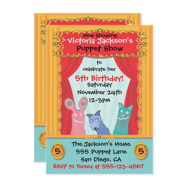Puppet Show Party Invitation