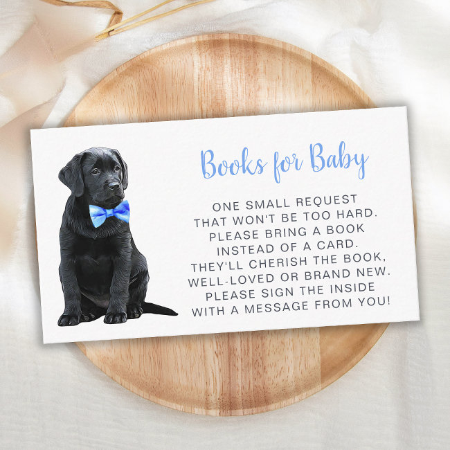 Puppy Dog Baby Shower Blue Boy Book Request Enclosure Invitations
