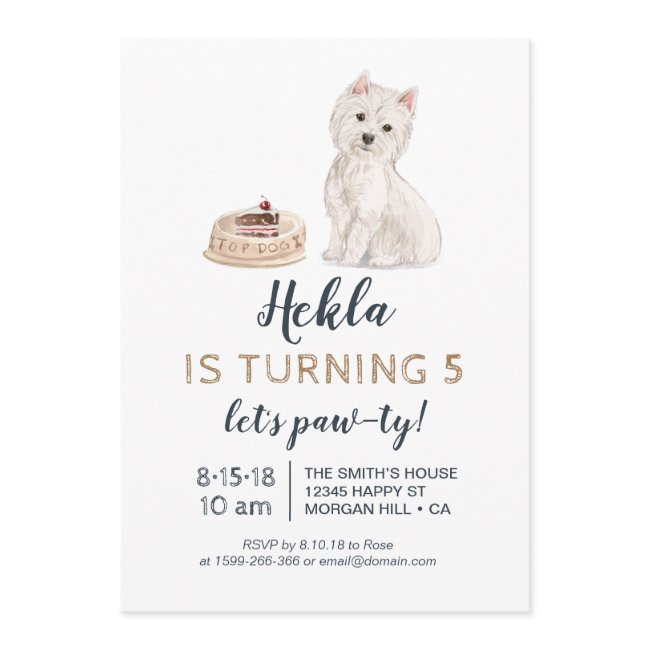 Puppy Dog Birthday Invitation With Westie