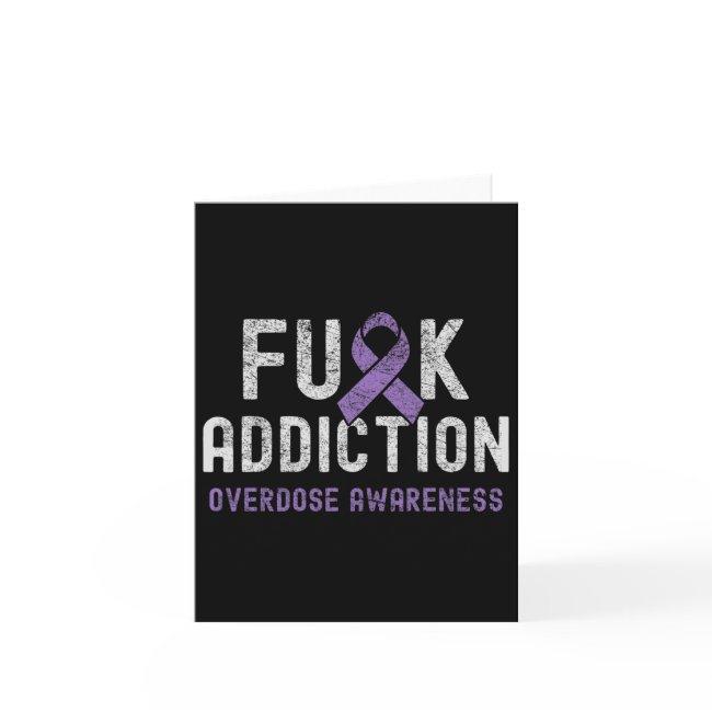 Purple Ribbon Fck Addiction Overdose Awareness Invitations